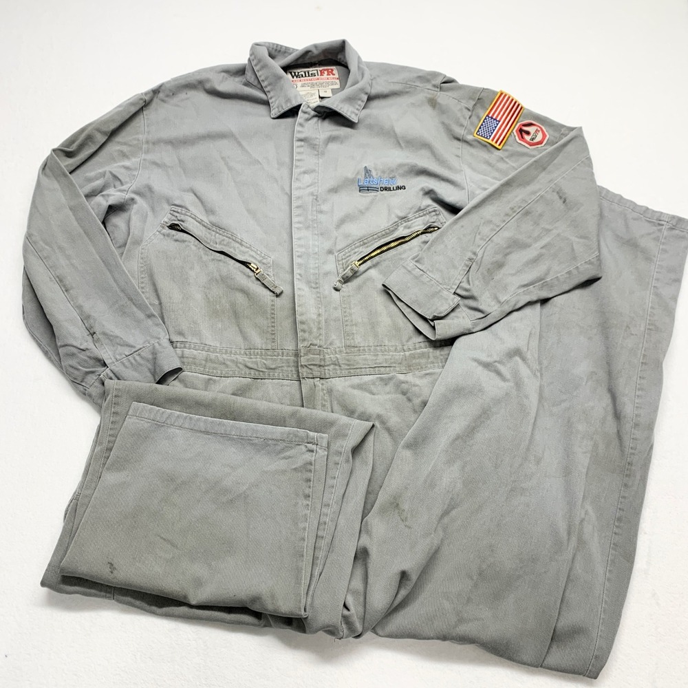 Walls FR Flame Resistant Coveralls Mens 48 Tall Grey Workwear Cotton Nylon
